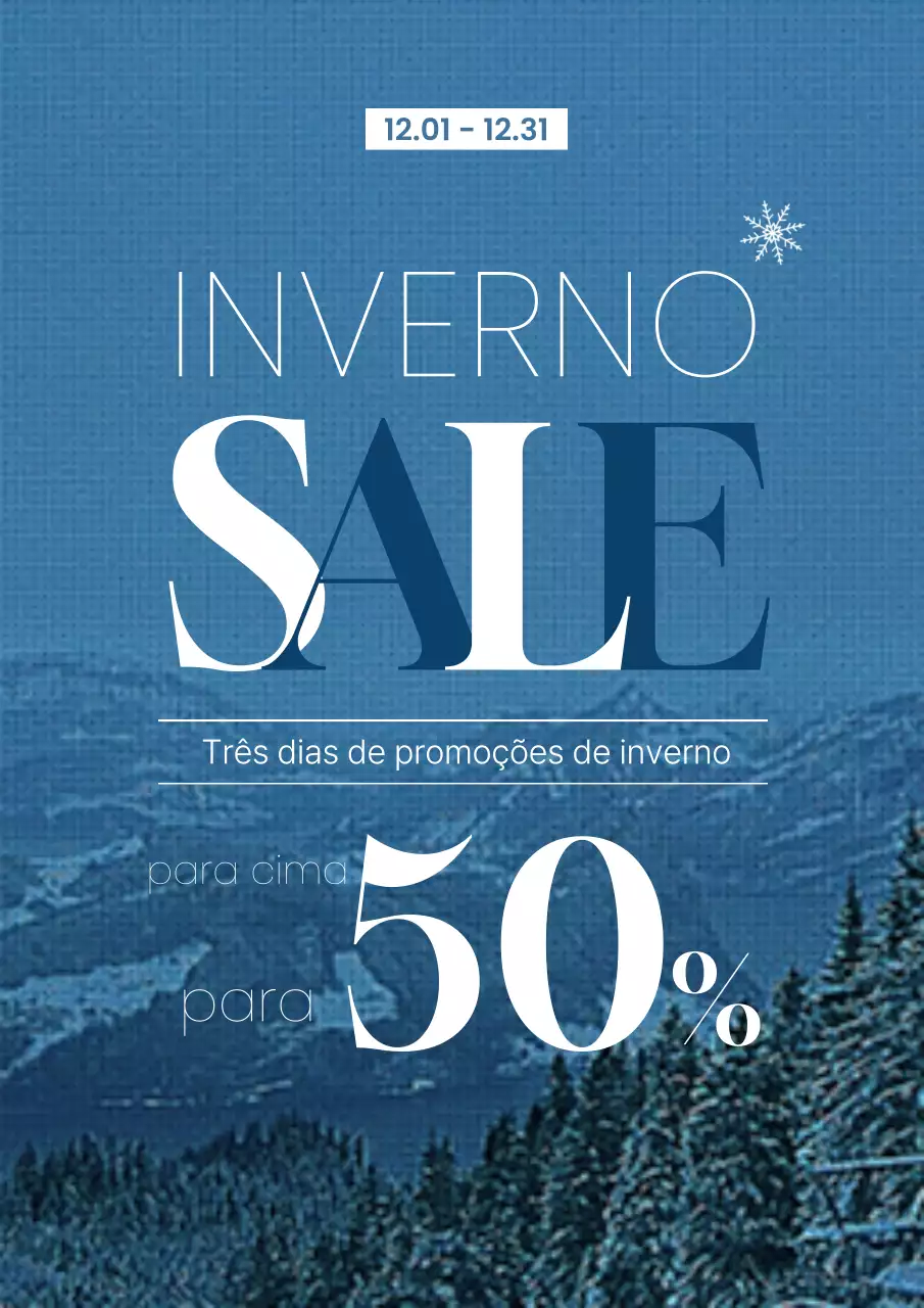 Promoção de inverno moderna azul