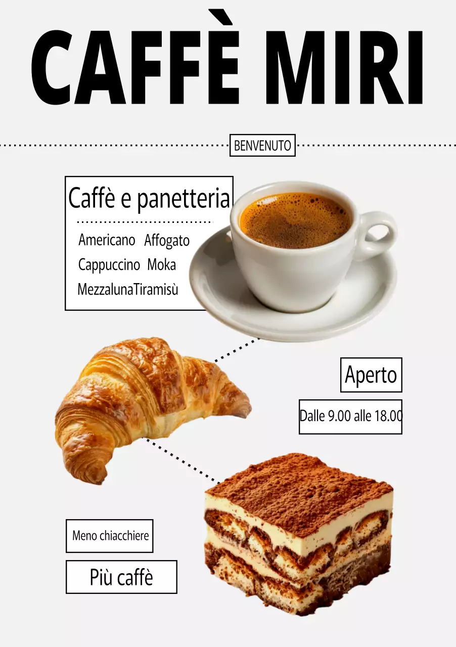 Promozione del menu del White Modern Cafe