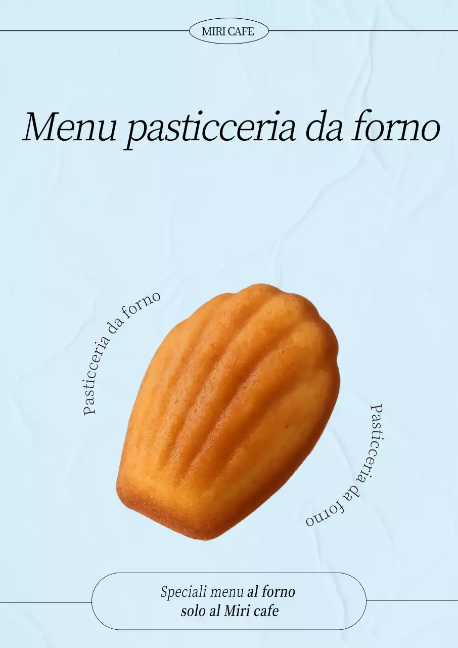 Menù del semplice panificio Sky Blue