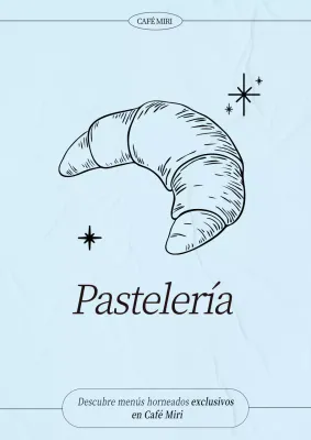 Anuncio de la panadería Sky Blue Simple