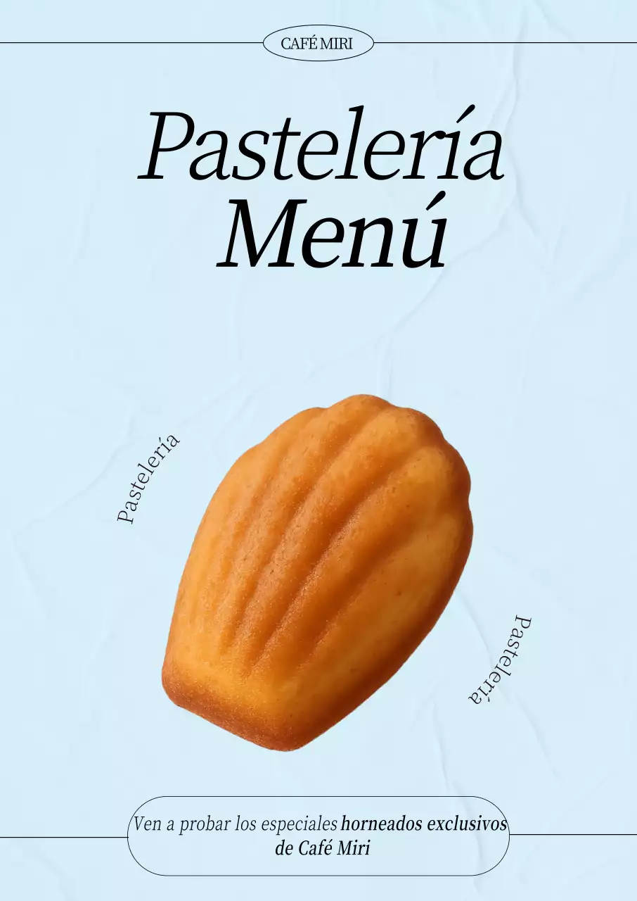 Menú de Sky Blue Simple Bakery