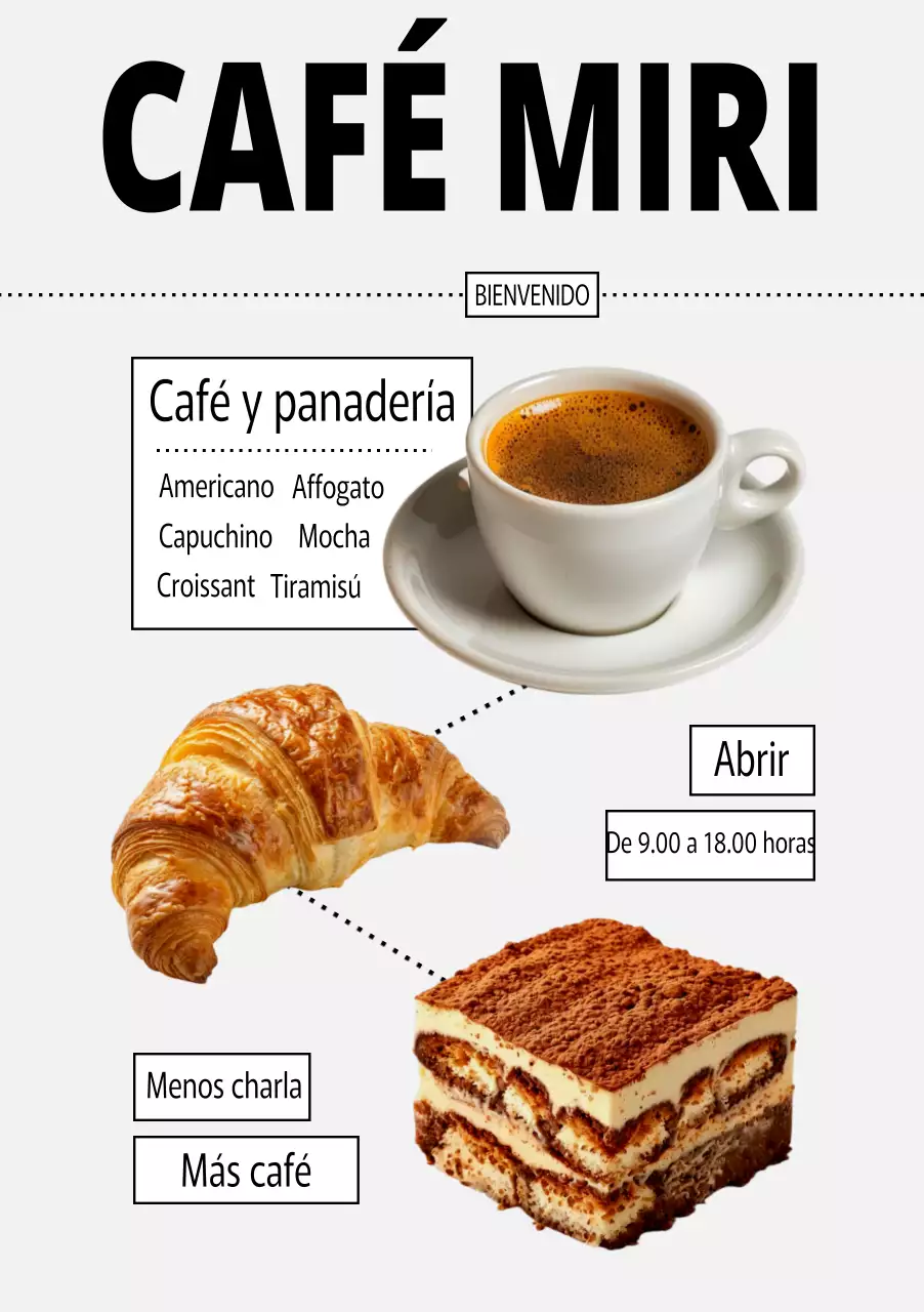 Promoción del menú de White Modern Cafe