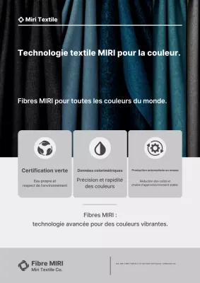Publicité sur la technologie textile moderne grise