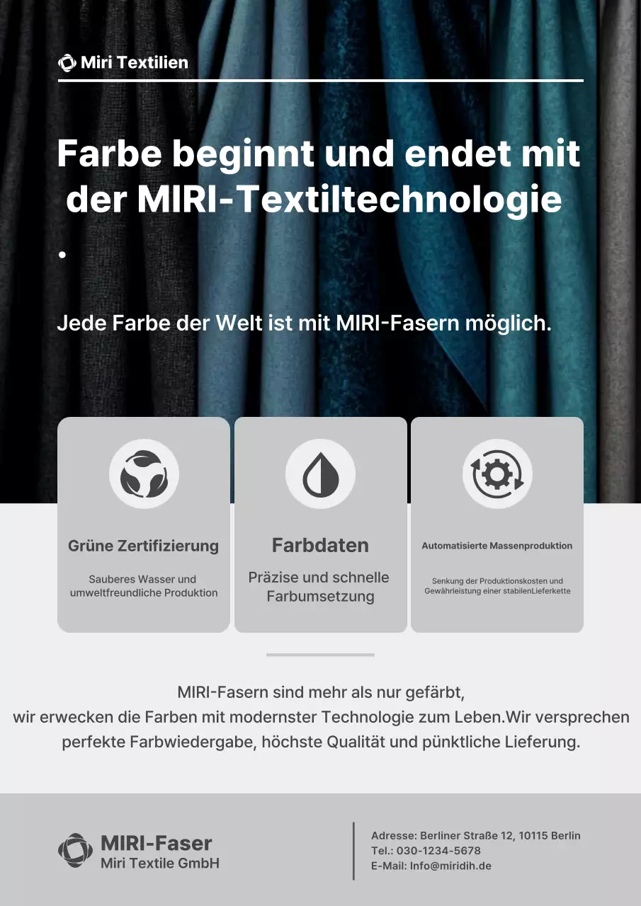 Graue moderne Textiltechnologie-Werbung