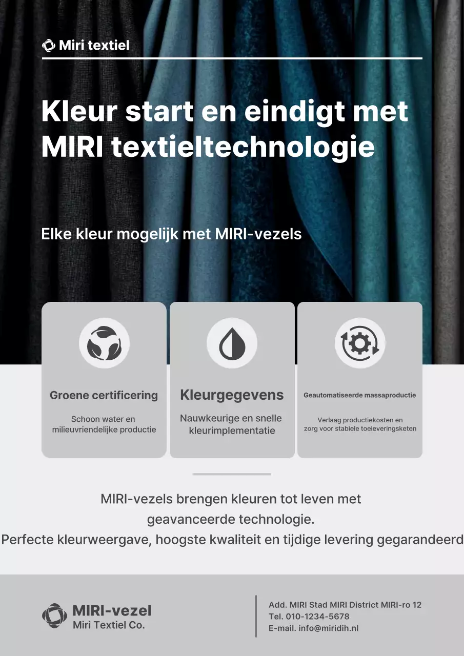 Grijze moderne textieltechnologie-advertentie