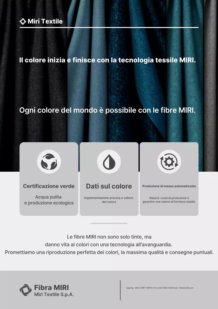 Pubblicità sulla tecnologia tessile moderna grigia