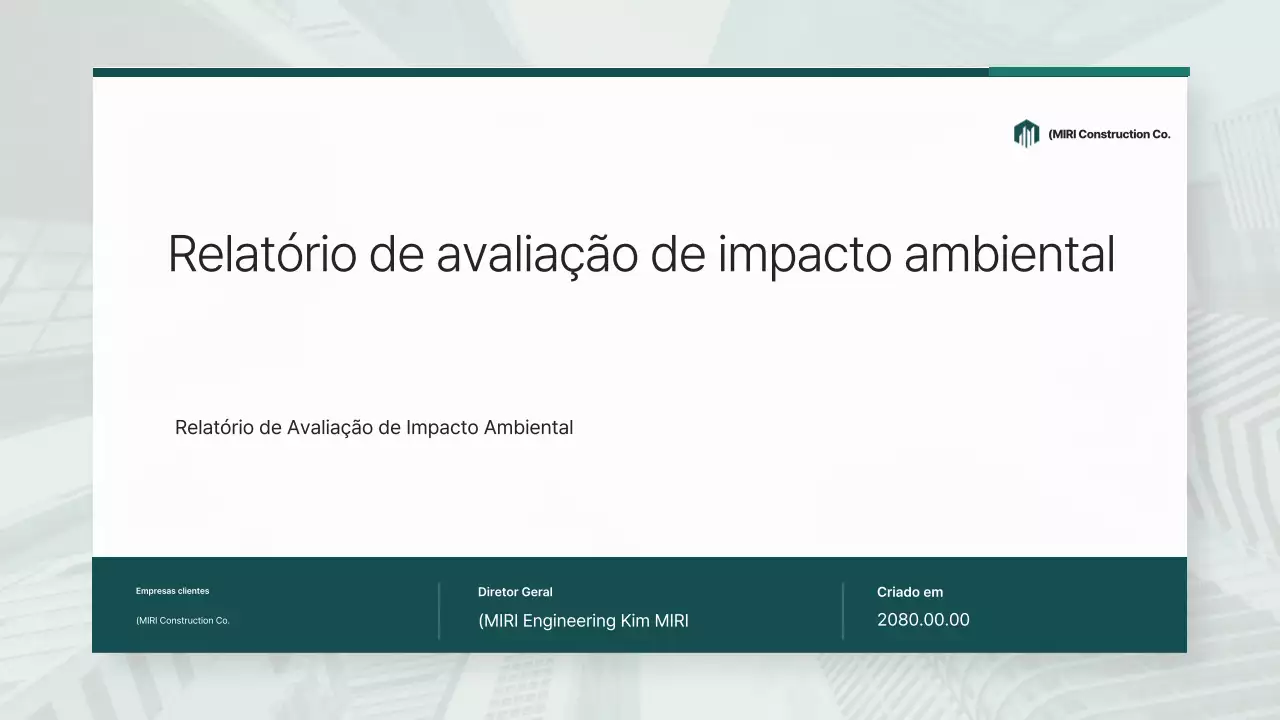 Relatório da Indústria de Serviços de Engenharia Ambiental Moderna Branca