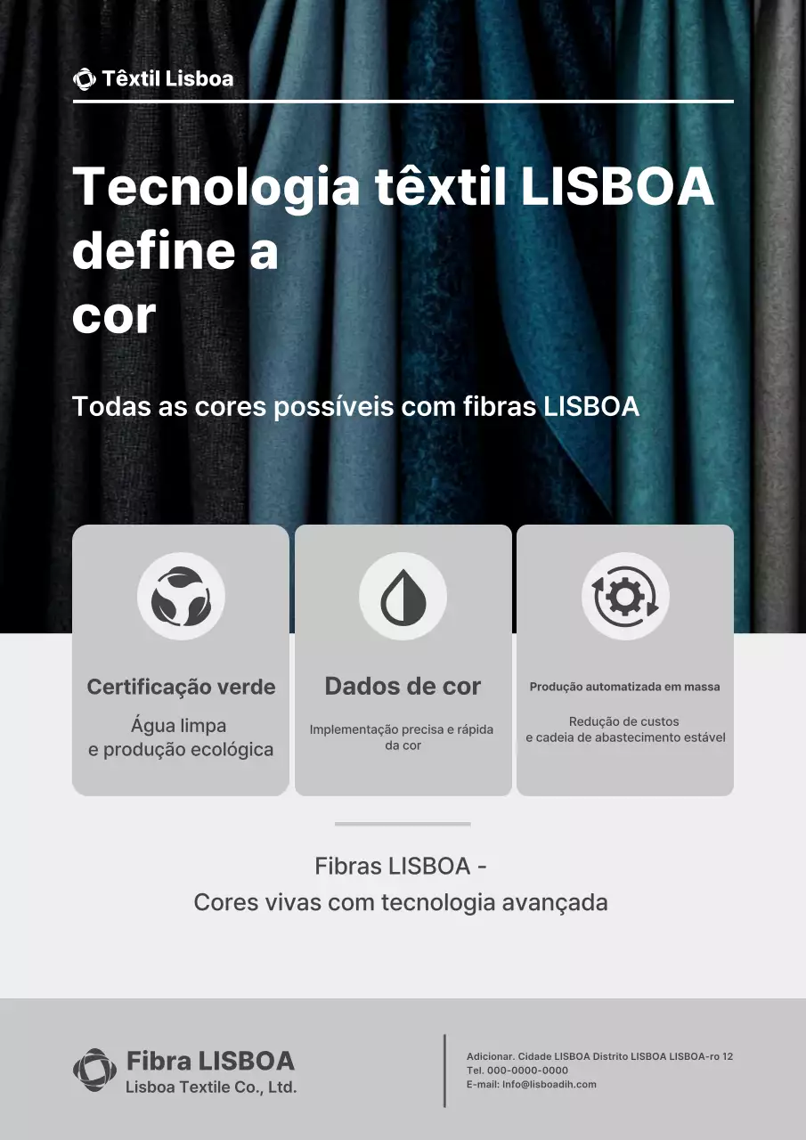 Anúncio de Tecnologia Têxtil Moderna Cinza