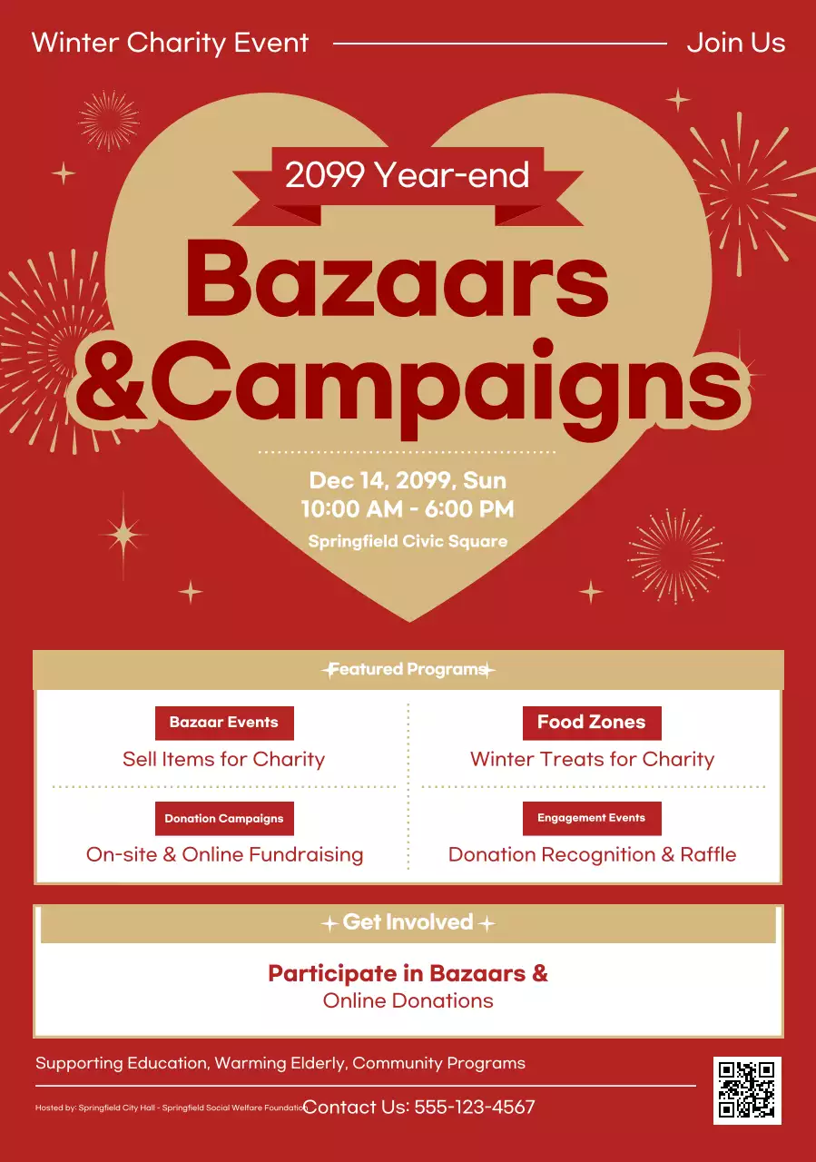 Sự kiện Chiến dịch quyên góp đơn giản màu đỏ