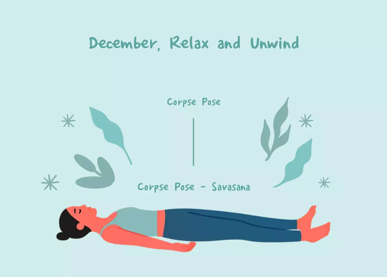 Kalender Yoga Sederhana Biru Laut