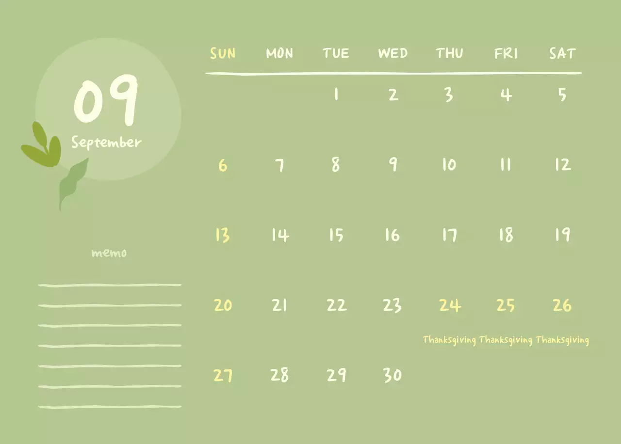 Kalender Yoga Sederhana Biru Laut