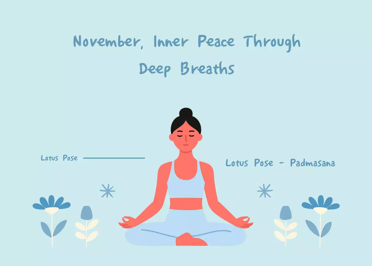 Kalender Yoga Sederhana Biru Laut