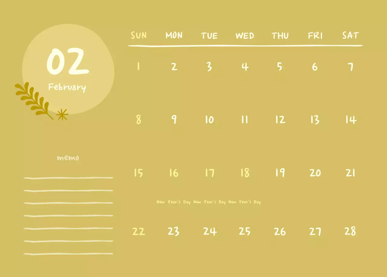 Kalender Yoga Sederhana Biru Laut