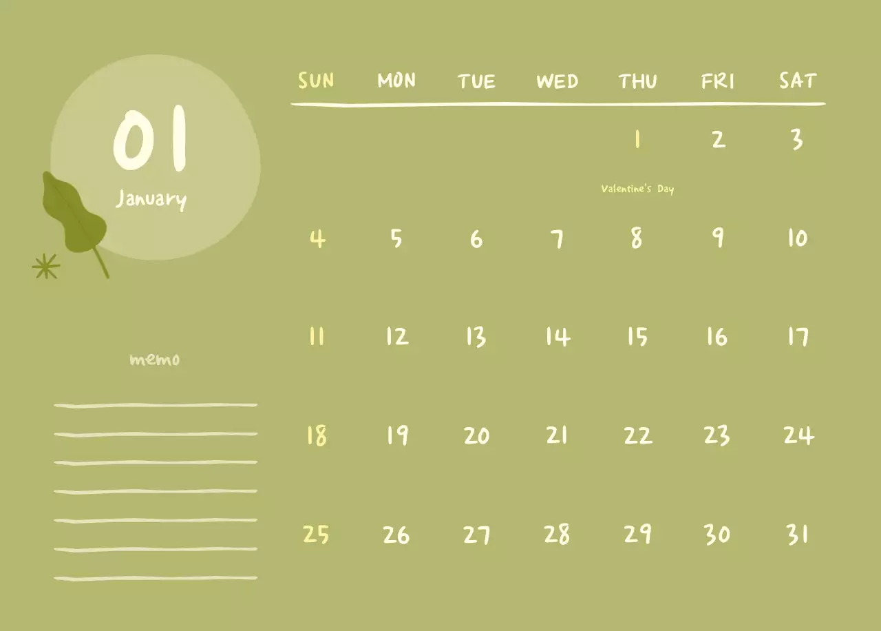 Kalender Yoga Sederhana Biru Laut