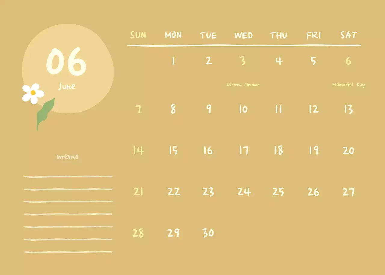 Kalender Yoga Sederhana Biru Laut