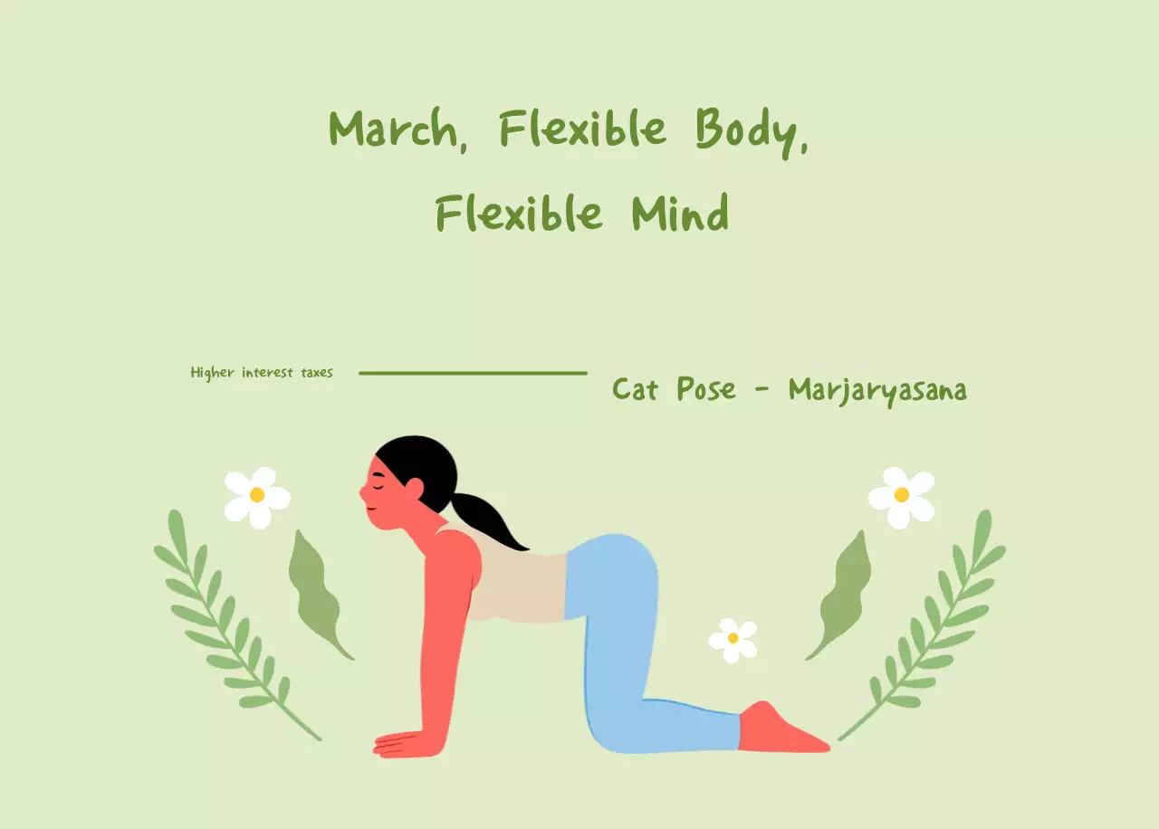 Kalender Yoga Sederhana Biru Laut