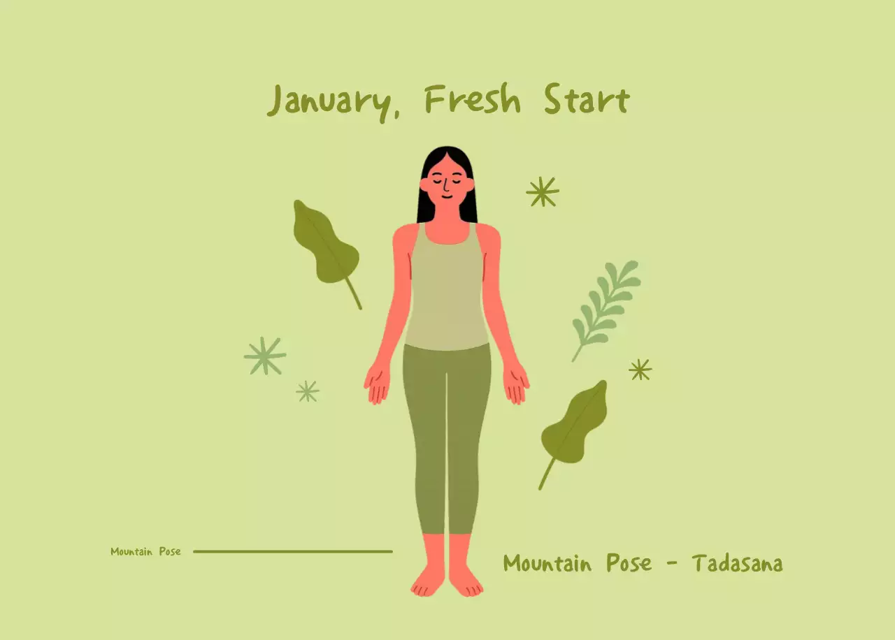 Kalender Yoga Sederhana Biru Laut