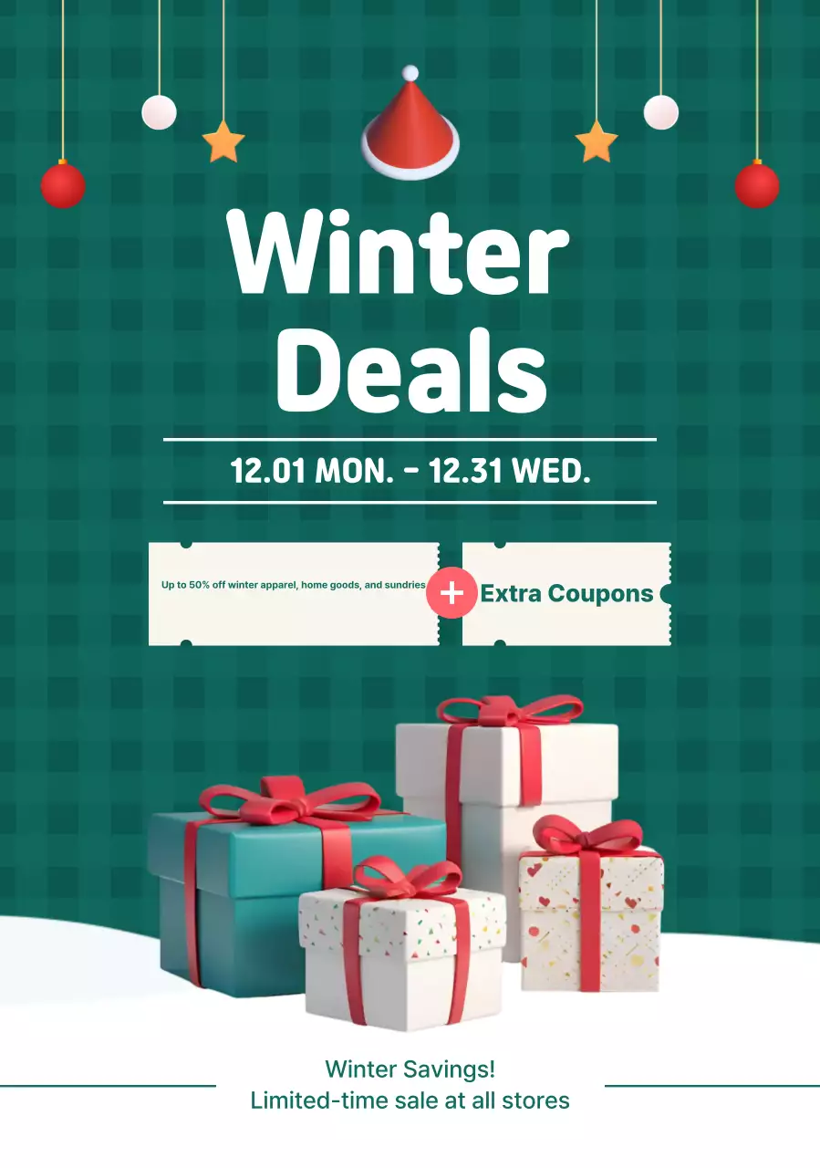 Promosi Penjualan Musim Dingin Hijau Bersih