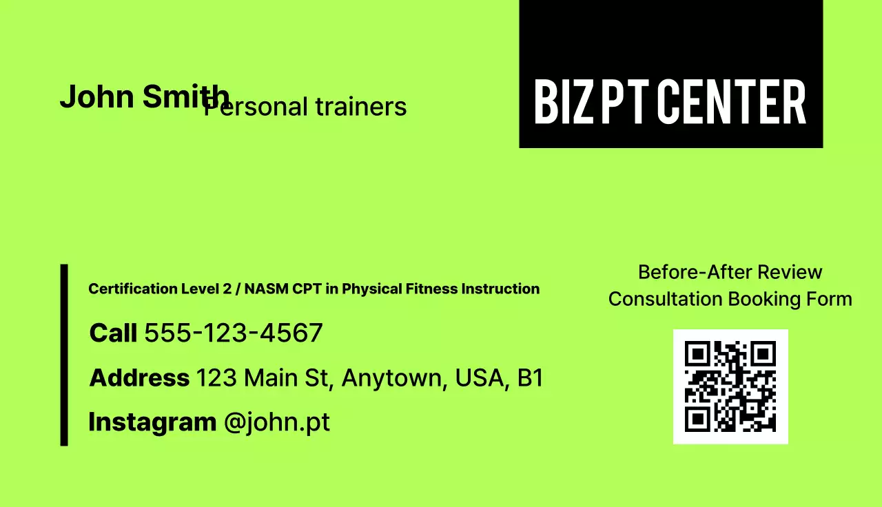 Kartu Nama Pelatih Green Simple