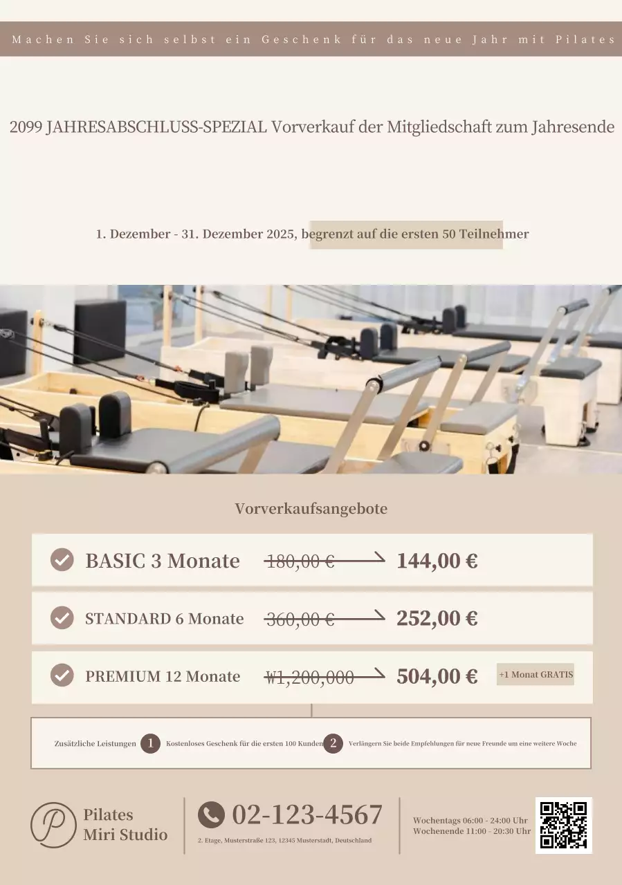 Beige Modern Pilates Promotion