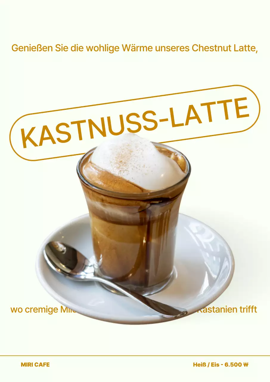 Beige moderne Getränkewerbung