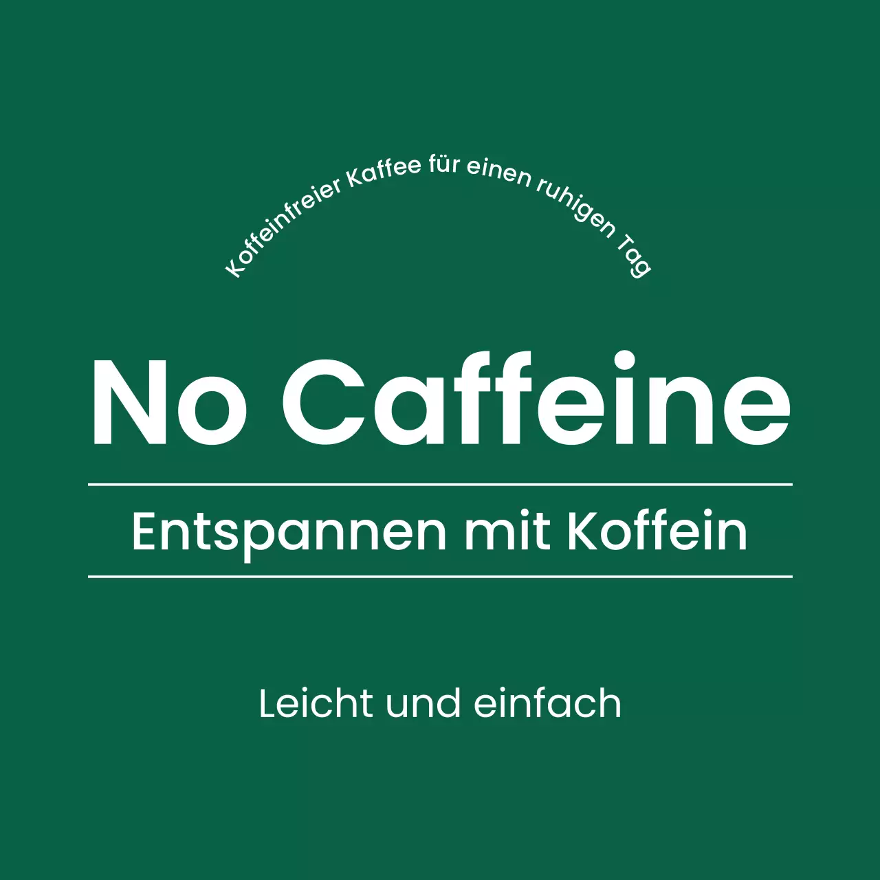Grüne minimalistische Getränkewerbung