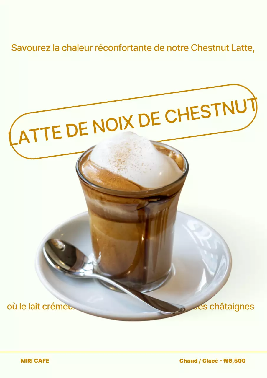 Publicité moderne pour boissons beiges