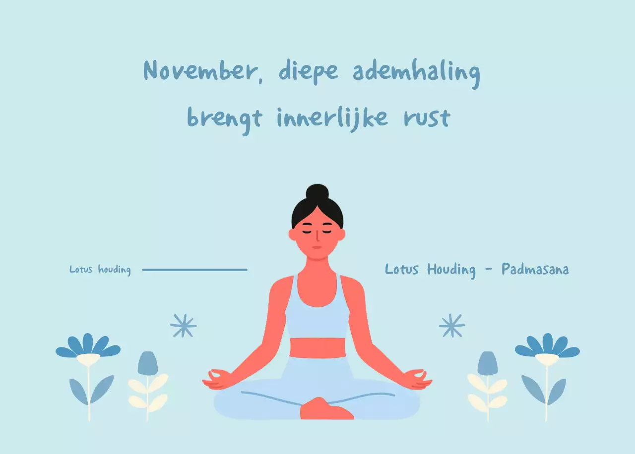 Marineblauwe eenvoudige yogakalender