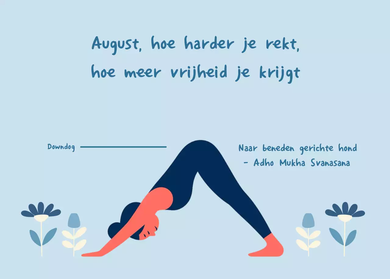 Marineblauwe eenvoudige yogakalender