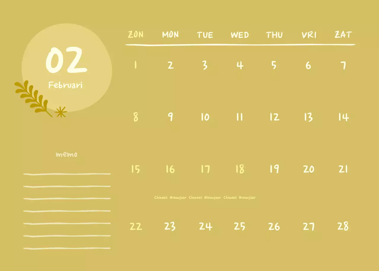 Marineblauwe eenvoudige yogakalender