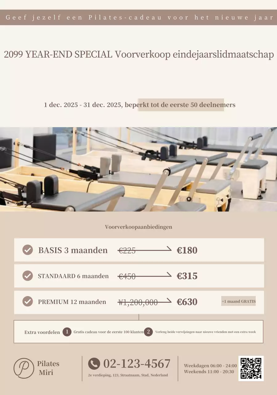 Beige Modern Pilates Promotie