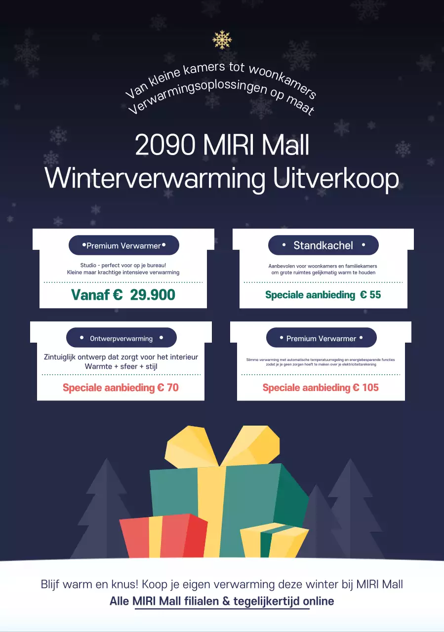 Marineblauwe eenvoudige winteruitverkoop