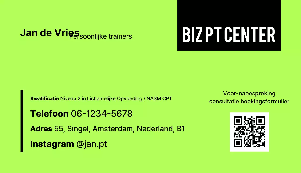 Groene Eenvoudige Trainer Visitekaartje