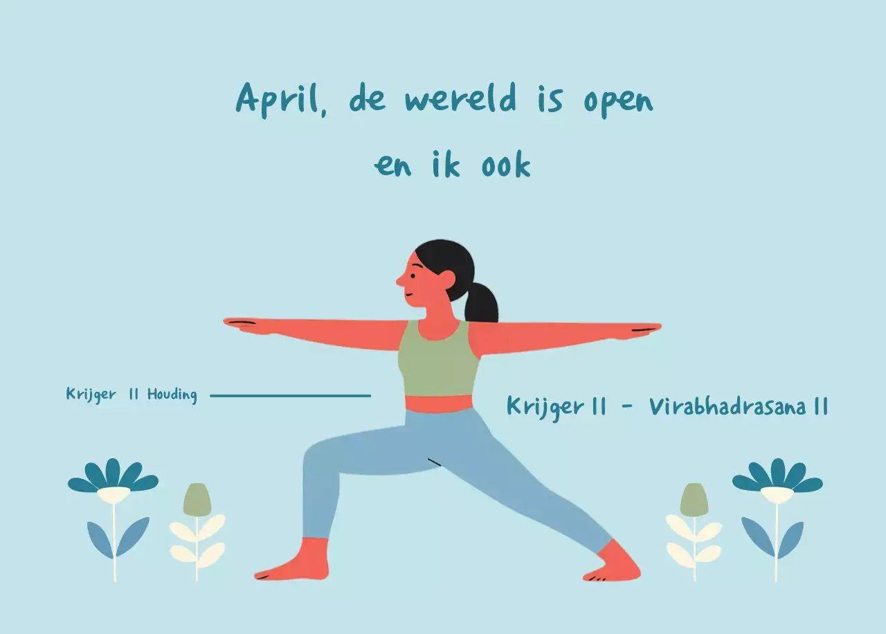 Marineblauwe eenvoudige yogakalender