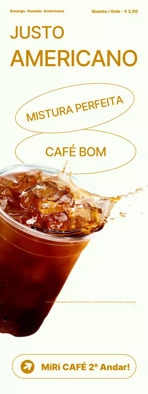 Anúncio de café simples bege