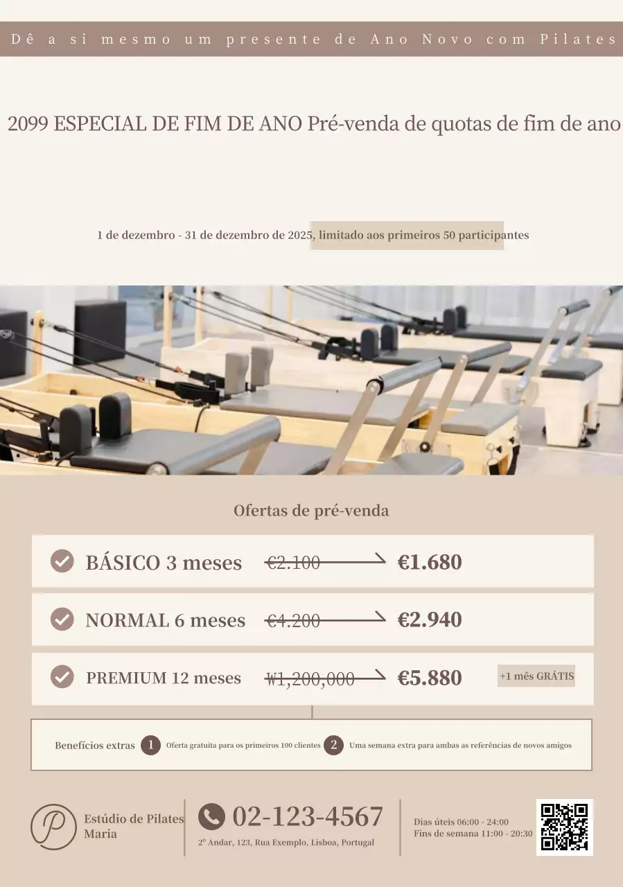 Promoção Pilates Moderno Bege