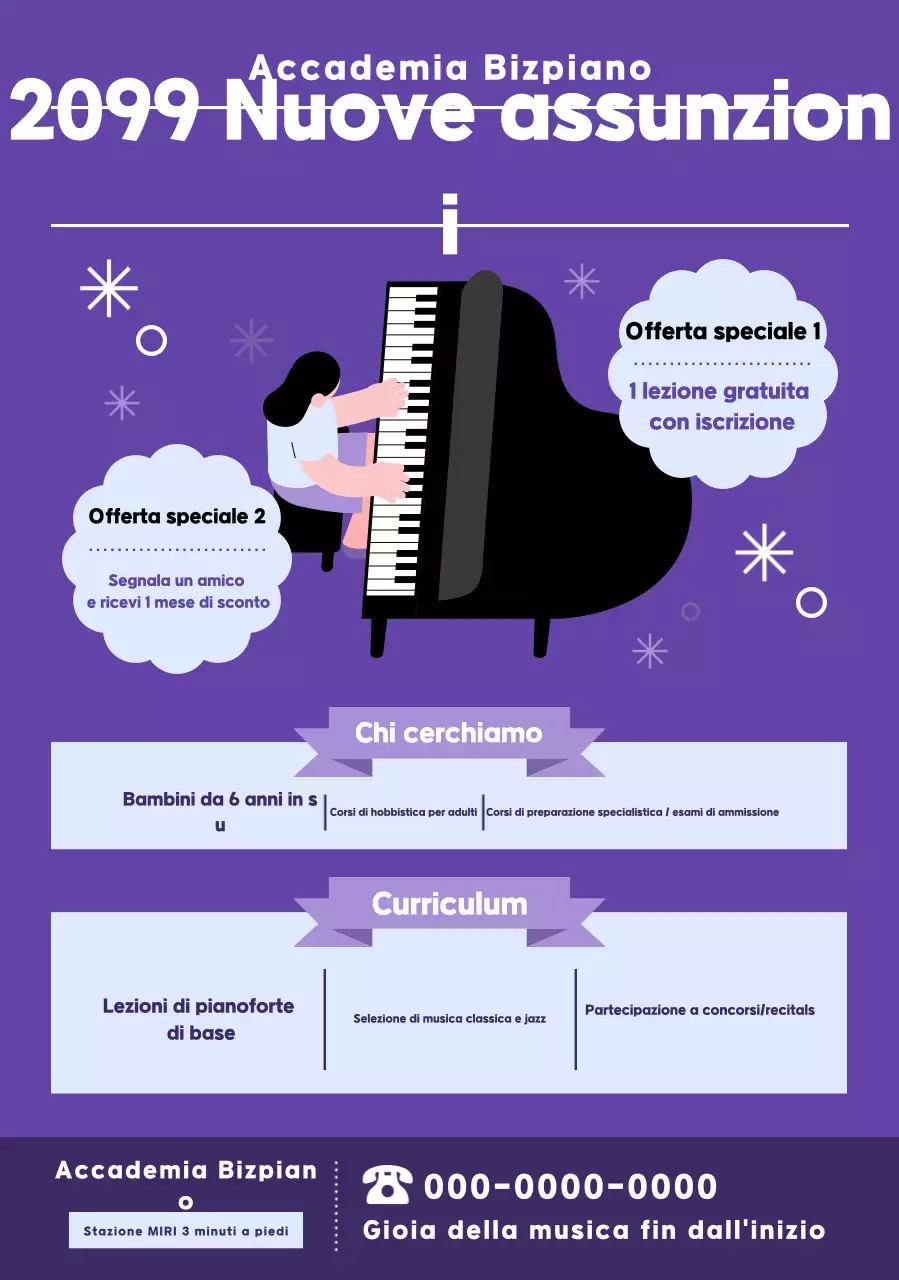 Avviso di reclutamento per Bora Baby Piano