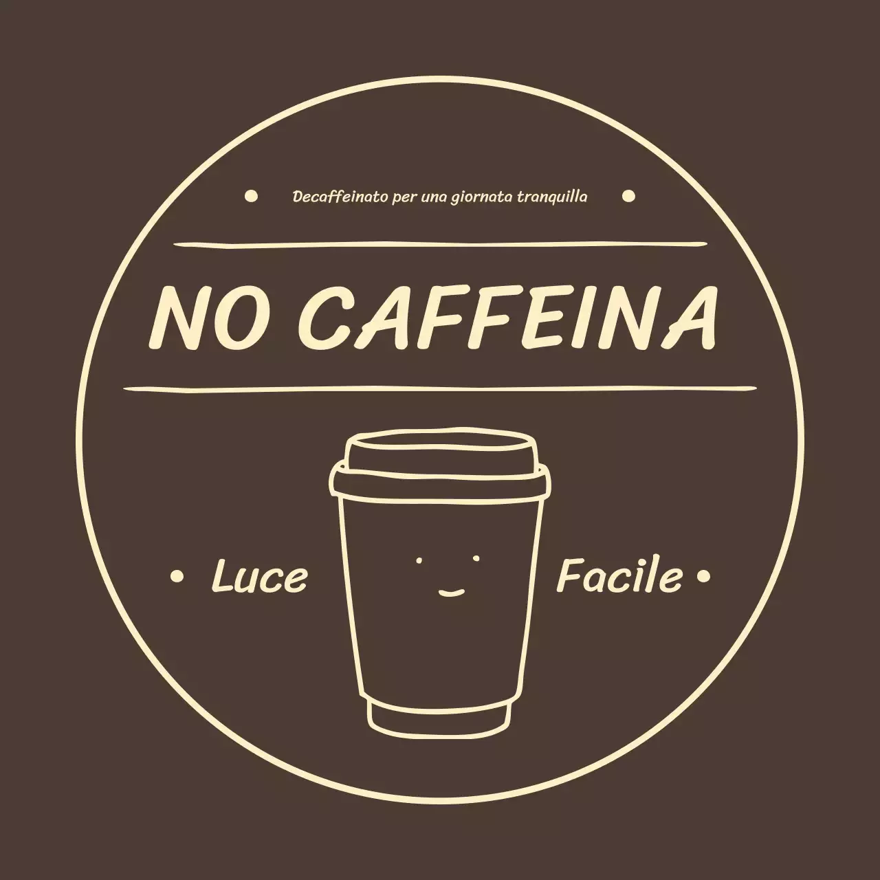 Pubblicità del decaffeinato semplice marrone