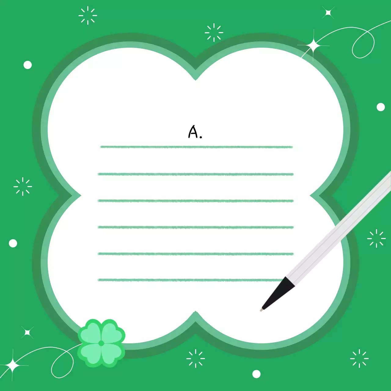 Lettre de bonne chance verte et simple