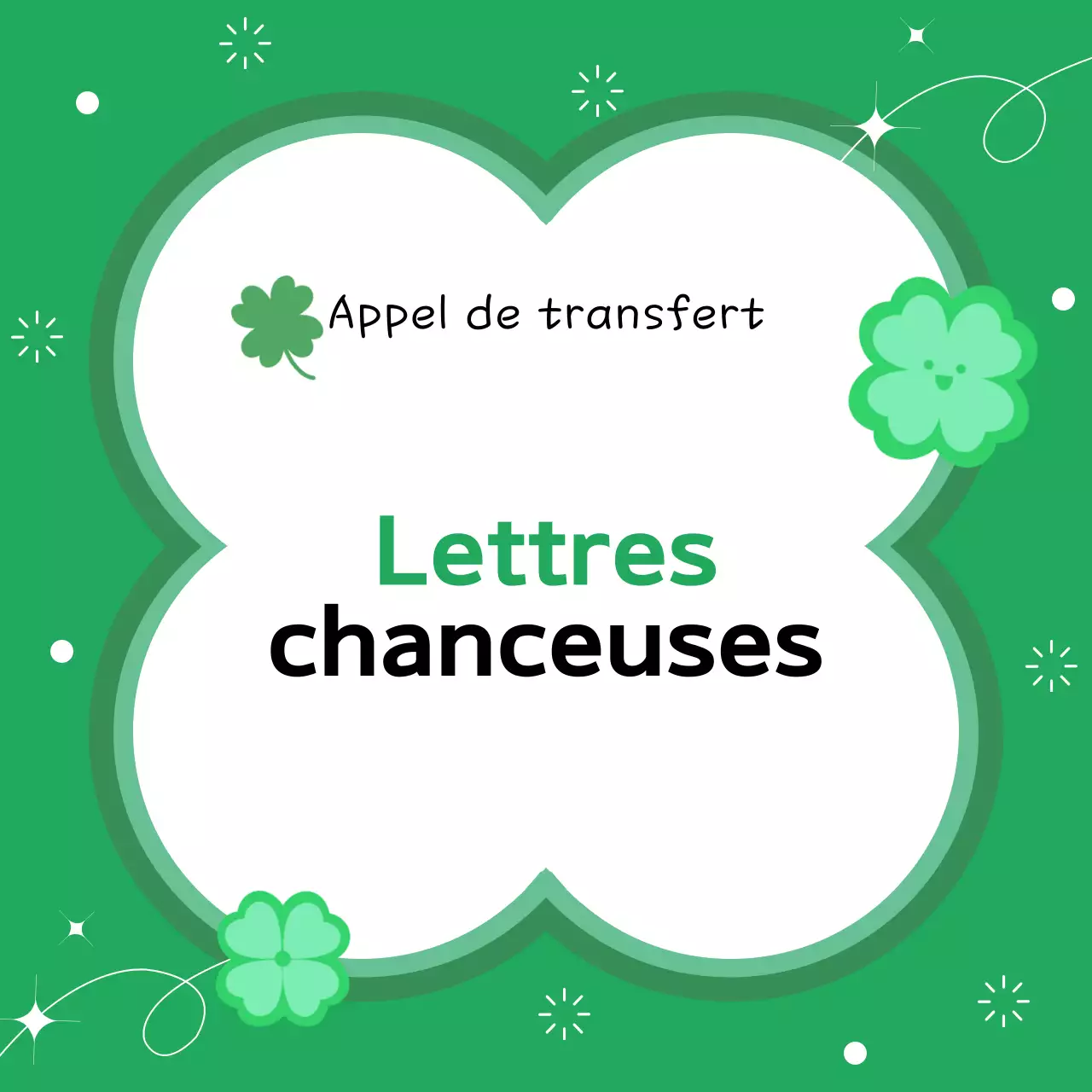 Lettre de bonne chance verte et simple
