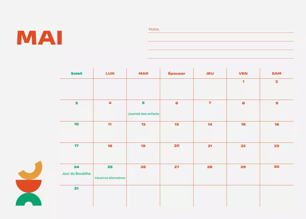 Calendrier Blue Pop Calendrier