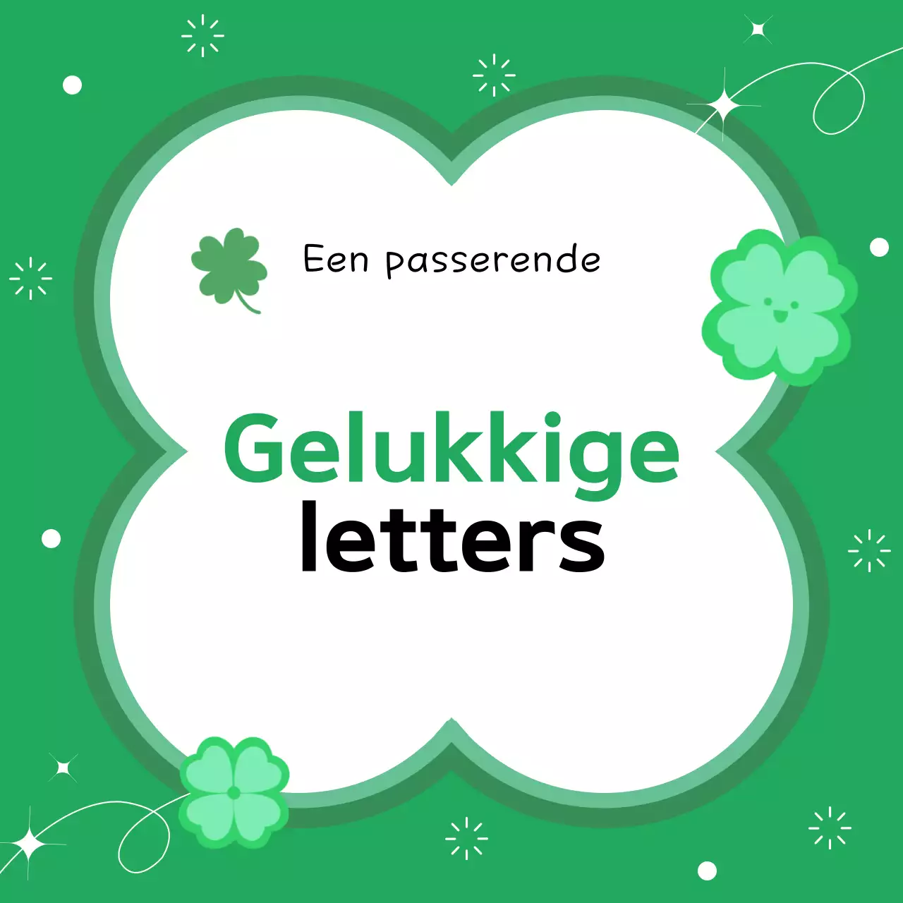 Groene eenvoudige geluksbrief