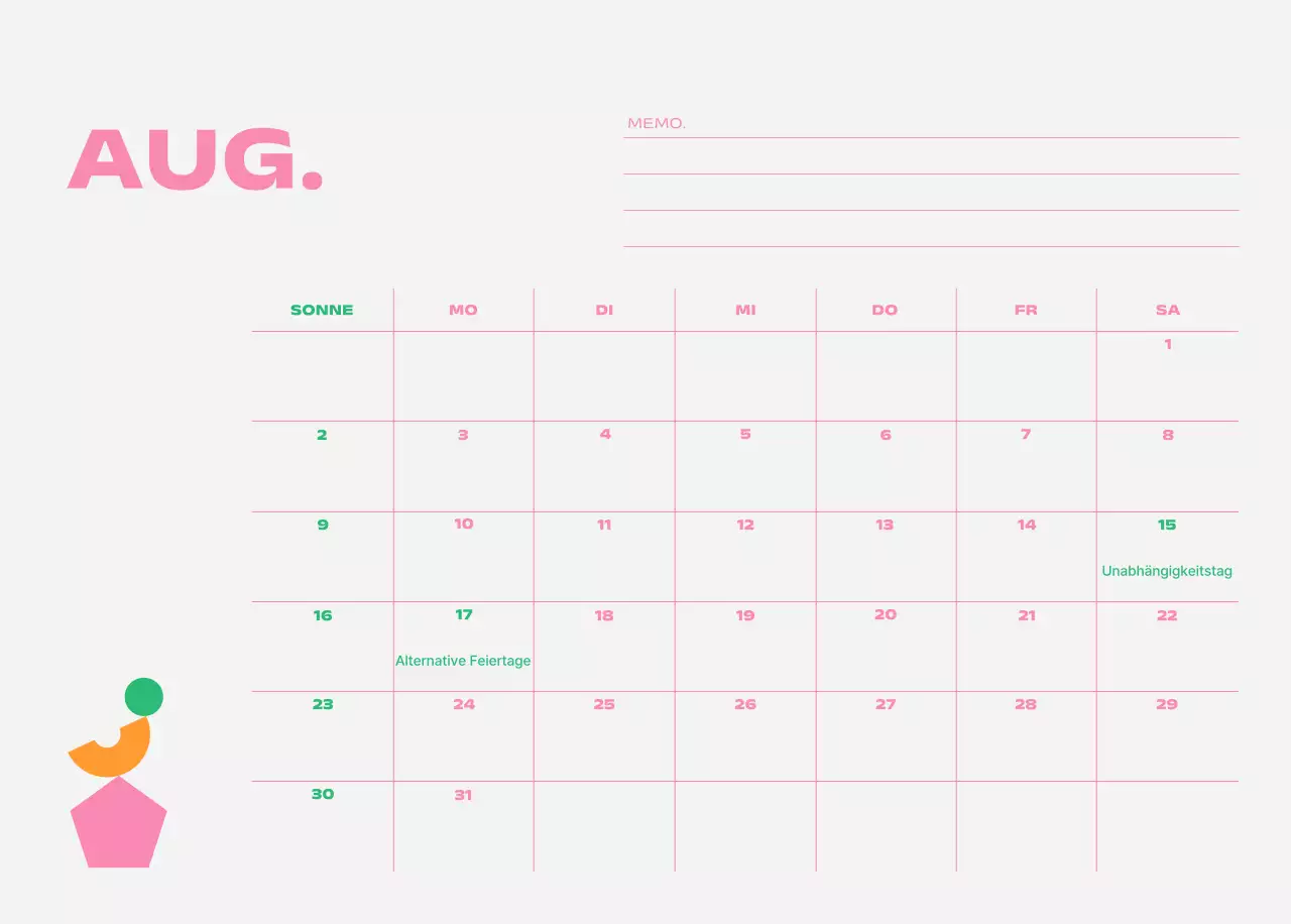 Blue Pop Calendar Kalender