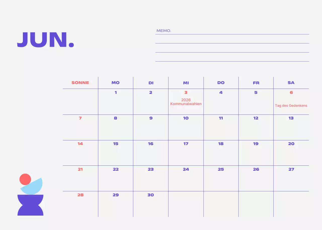 Blue Pop Calendar Kalender