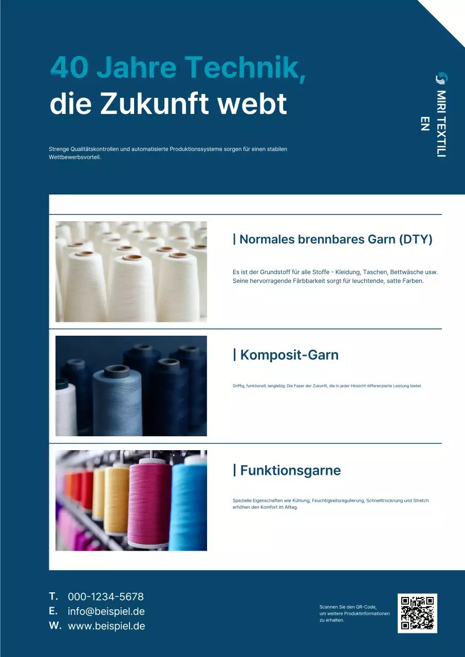 Blaue moderne Textilwerbung