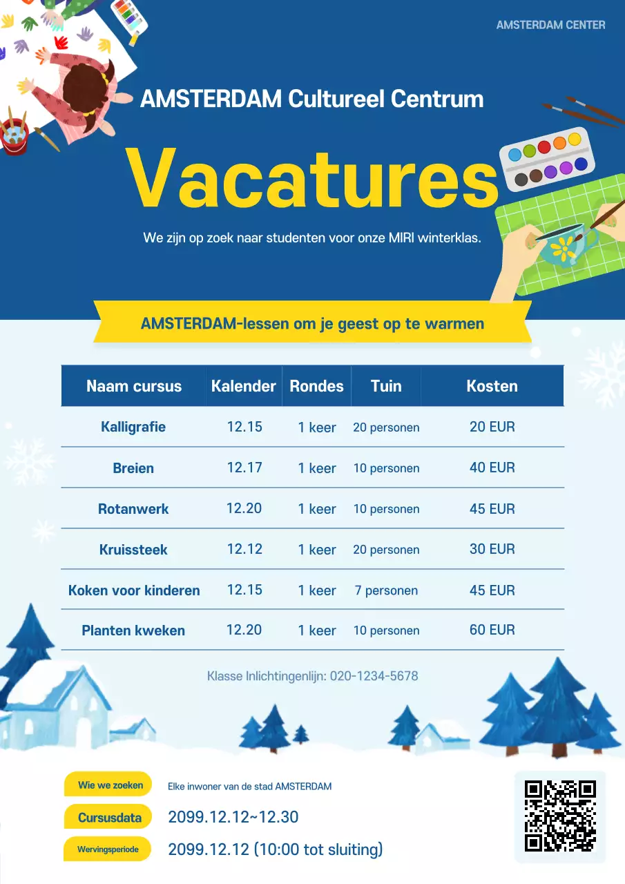 Aankondiging werving Blue Modern Education