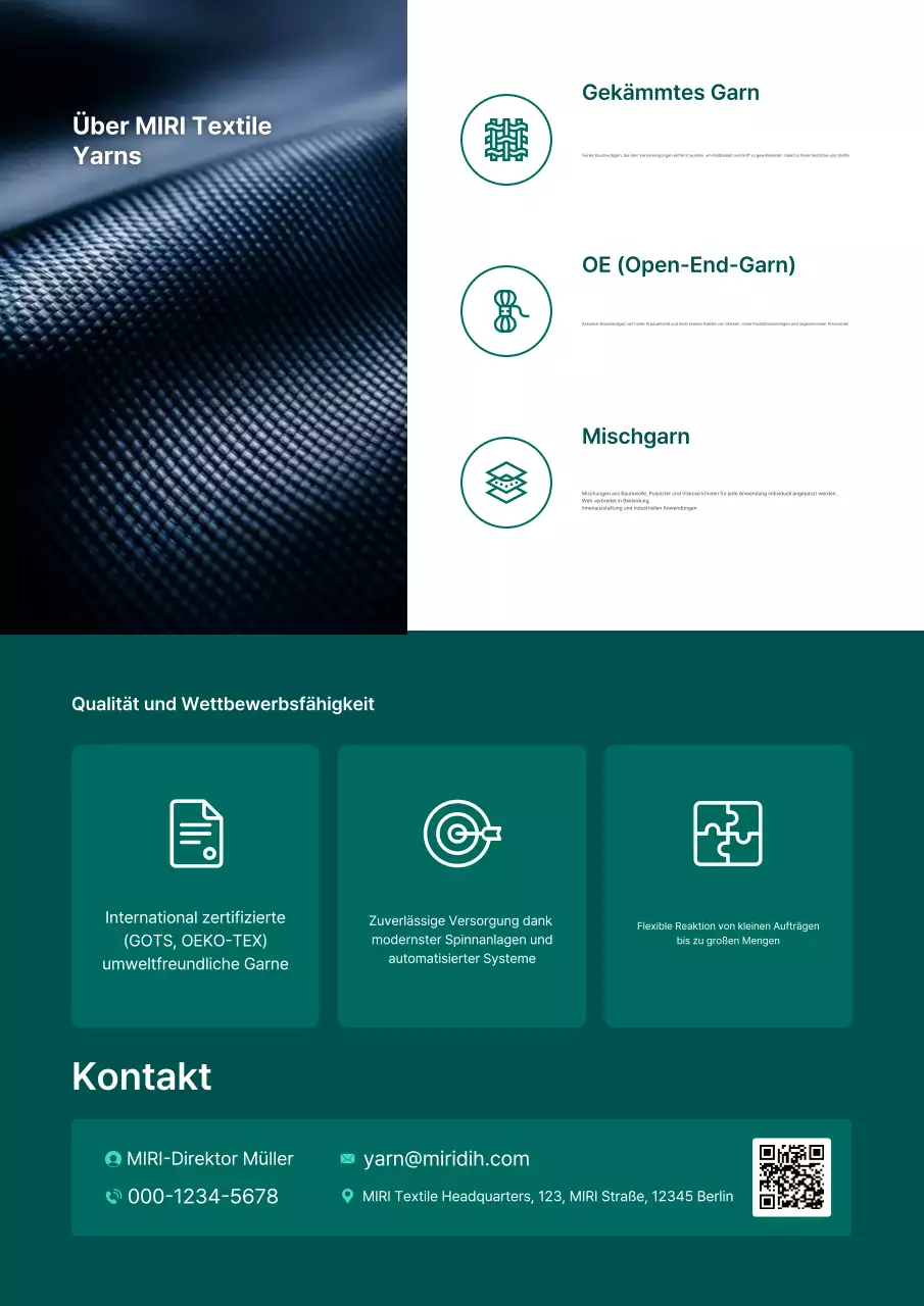 Grüne moderne Textilindustrie Werbung