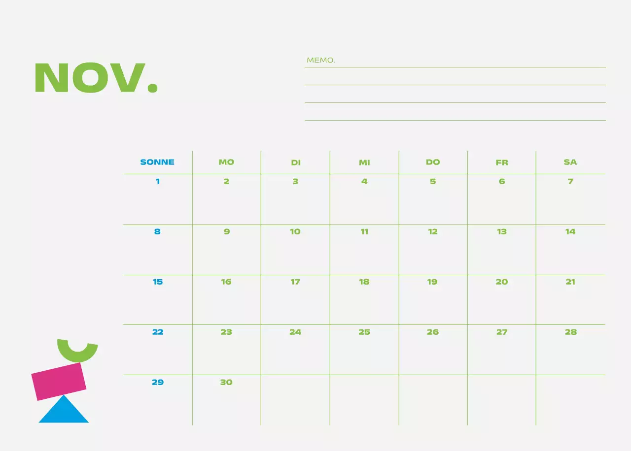 Blue Pop Calendar Kalender