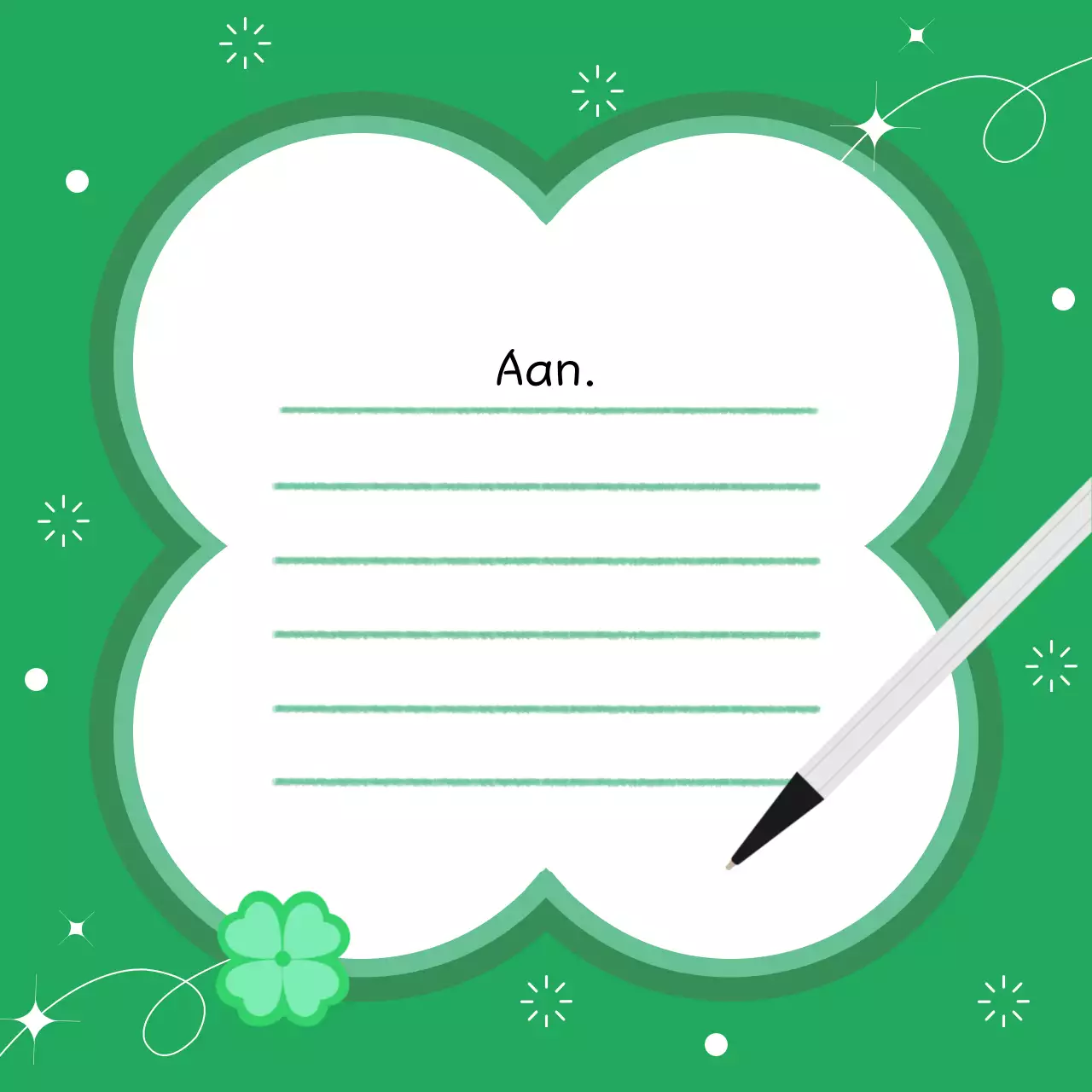 Groene eenvoudige geluksbrief