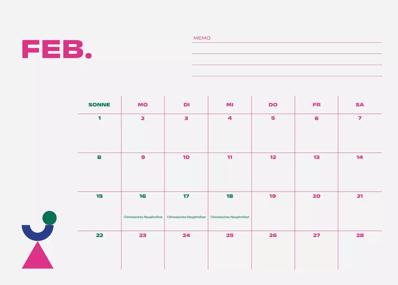 Blue Pop Calendar Kalender